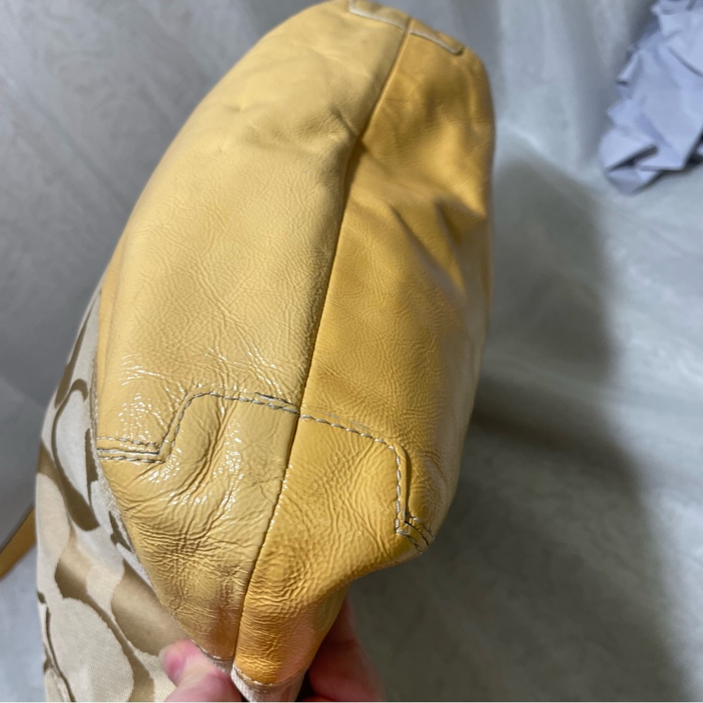 Coach Signature Hobo with Yellow Patent Leather Trim - Picture 14 of 14